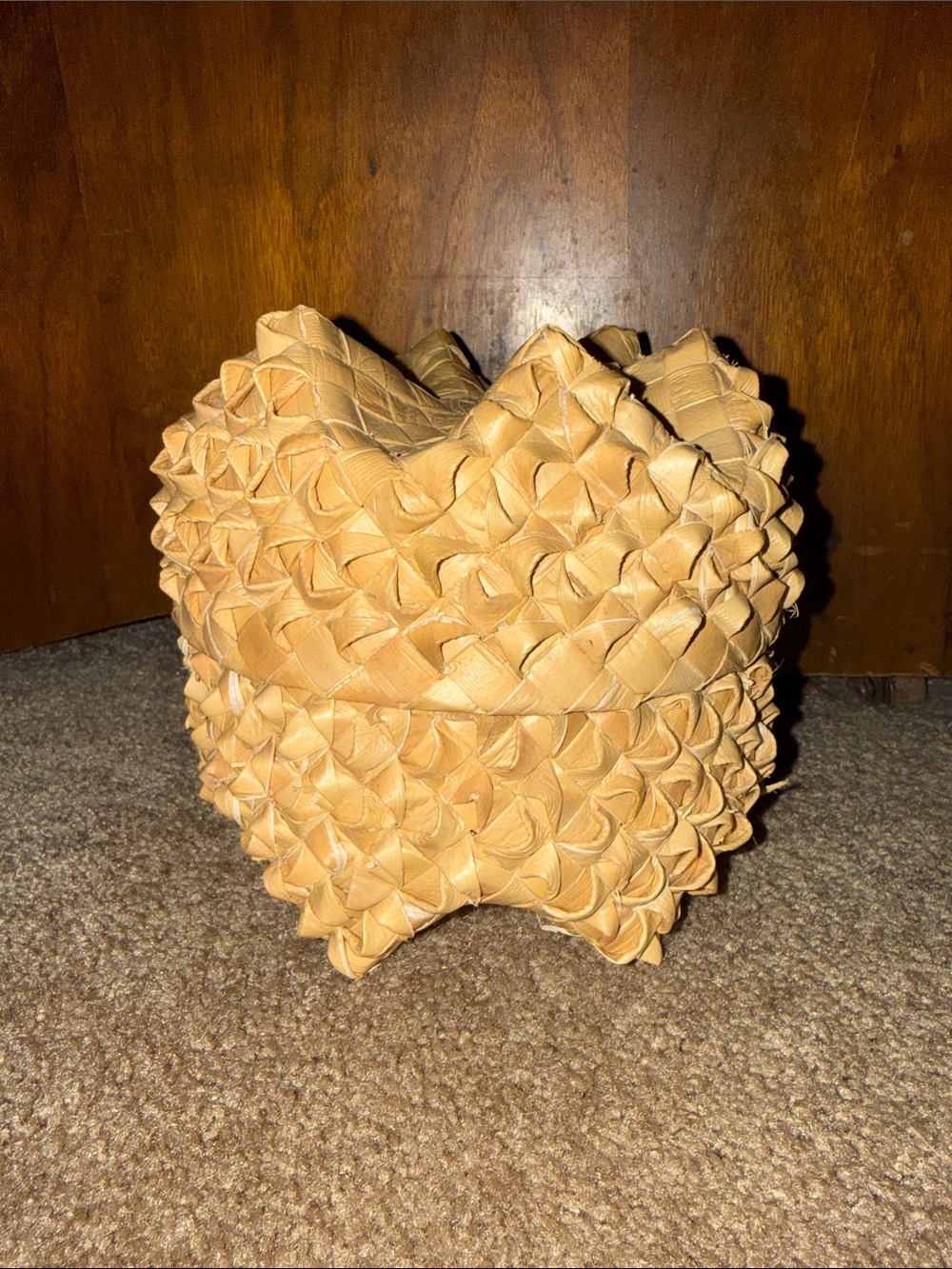 Hawaiian six point star Basket Natural Tan Decorative Basket